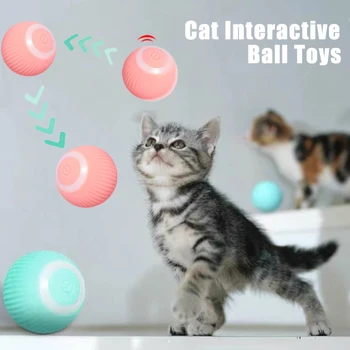 Электрические игрушки для кошек Автоматический катящийся мяч Умные Игрушки для кошек Интерактивные Для обучения кошек Самодвижущиеся игрушки для котенка, играющие в помещении Горячие