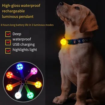 Водонепроницаемый Светящийся USB-зарядка для домашних животных, Светящийся Подвесной Кошачий Ошейник, защита от потери, Прочная светодиодная подсветка, Жетон для собаки, Аксессуары для собак