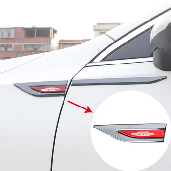 Наклейки с металлическим логотипом автомобиля на крыло персонализированные декоративные боковые маркеры для Mini Cooper S JCW WORKS автомобильные аксессуары
