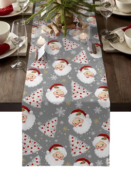 Зимний серый Санта-Клаус Настольная дорожка Украшение домашнего декора Украшение обеденного стола Декор стола