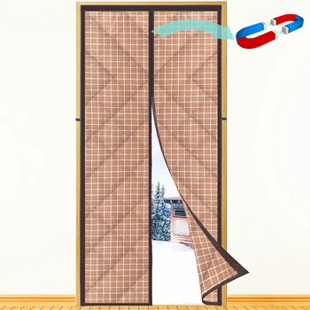 Зимняя ветрозащитная занавеска для дверного проема, Самоуплотняющаяся дверная занавеска с магнитной теплоизоляцией для внутренних помещений, Морозостойкая дверная крышка для патио