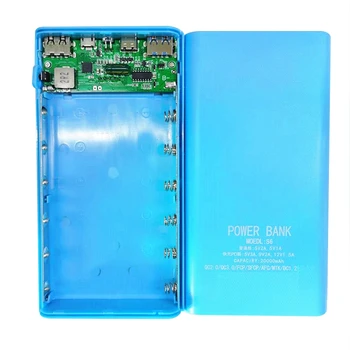 Аккумулятор 18650 Power Bank Box 5V 2.1A ЖК-дисплей 20000 мАч Плата питания для аккумулятора 6X18650 Чехол Powerbank своими руками