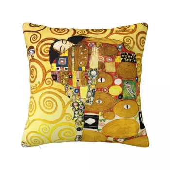 Наволочка Gustav Klimt Embrace Romance Золотая квадратная наволочка Наволочка Винтажные наволочки своими руками для дивана Главная Декоративная