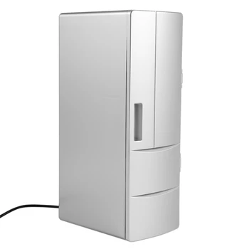 Холодильник с мини-USB-холодильником с морозильной камерой, Банки для напитков, Охладитель пива, грелка, Дорожный холодильник-ледник, Автомобиль, Офис, Использование Портативный