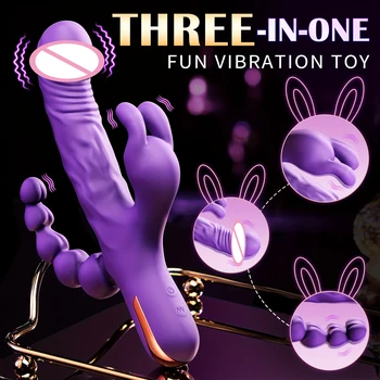 Вибраторы Trident Rabbit Для женщин Стимулятор клитора 10 режимов Массажер женского влагалища Силиконовая Вибрирующая палочка Секс-игрушки для взрослых