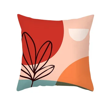 Скандинавские геометрические листья, украшение растительного пейзажа, рукав для подушки, сиденье для дивана в спальне, рукав для подушки в автокресле, чехол для подушки